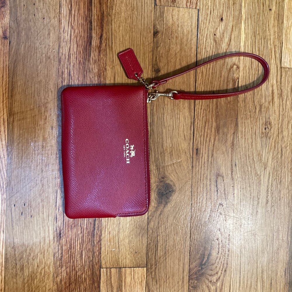 Red Coach Wristlet - Picture 2 of 11